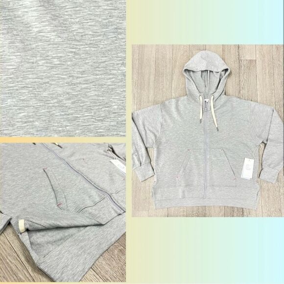 Johnny Was Calme Zip Hoodie Size Large Gray NWT - Picture 3 of 7